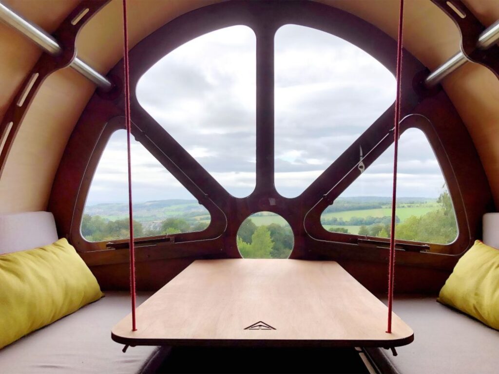 Tree Tents Fuselage interior with view
